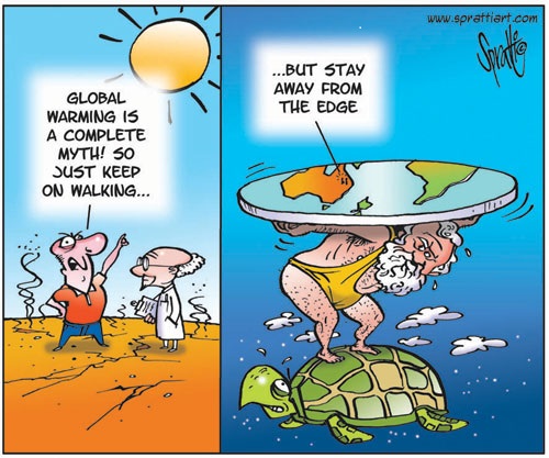 Flat Earth cartoon